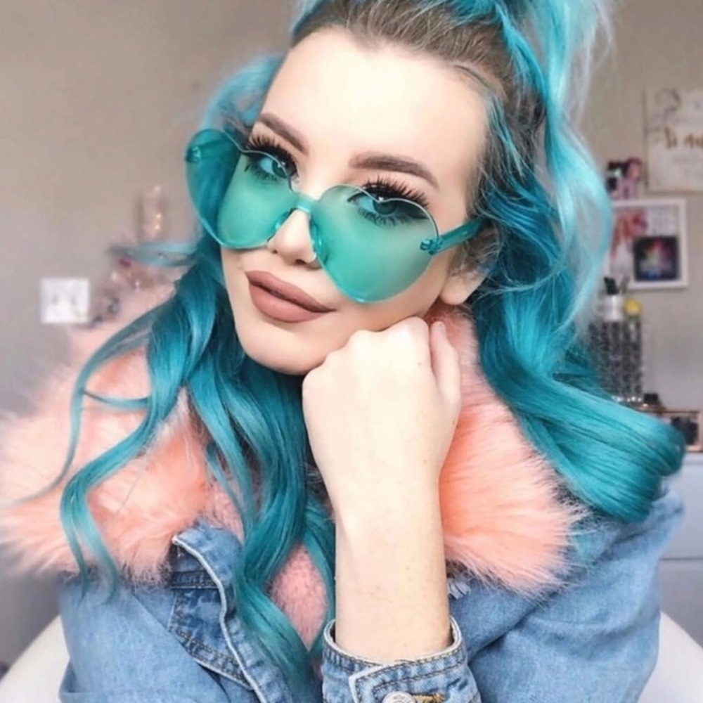rimless heart sunglasses